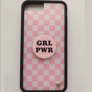 Pink Checkered Wildflower Case iPhone 7/8 plus